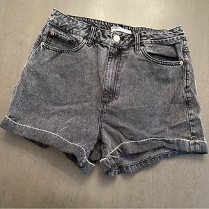 GARAGE DENIM 80s Mom Black Washed Cuffed Jean Shorts Size 13